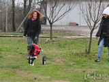 Tata, finalmente libera di correre, qui con Adele e Giovanna